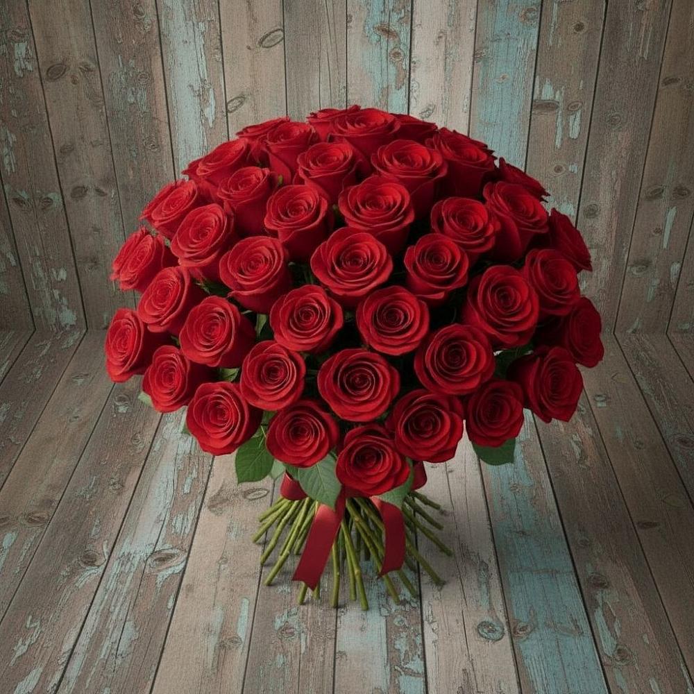 Букет 55 Красных роз Фридом в Урус-Мартане