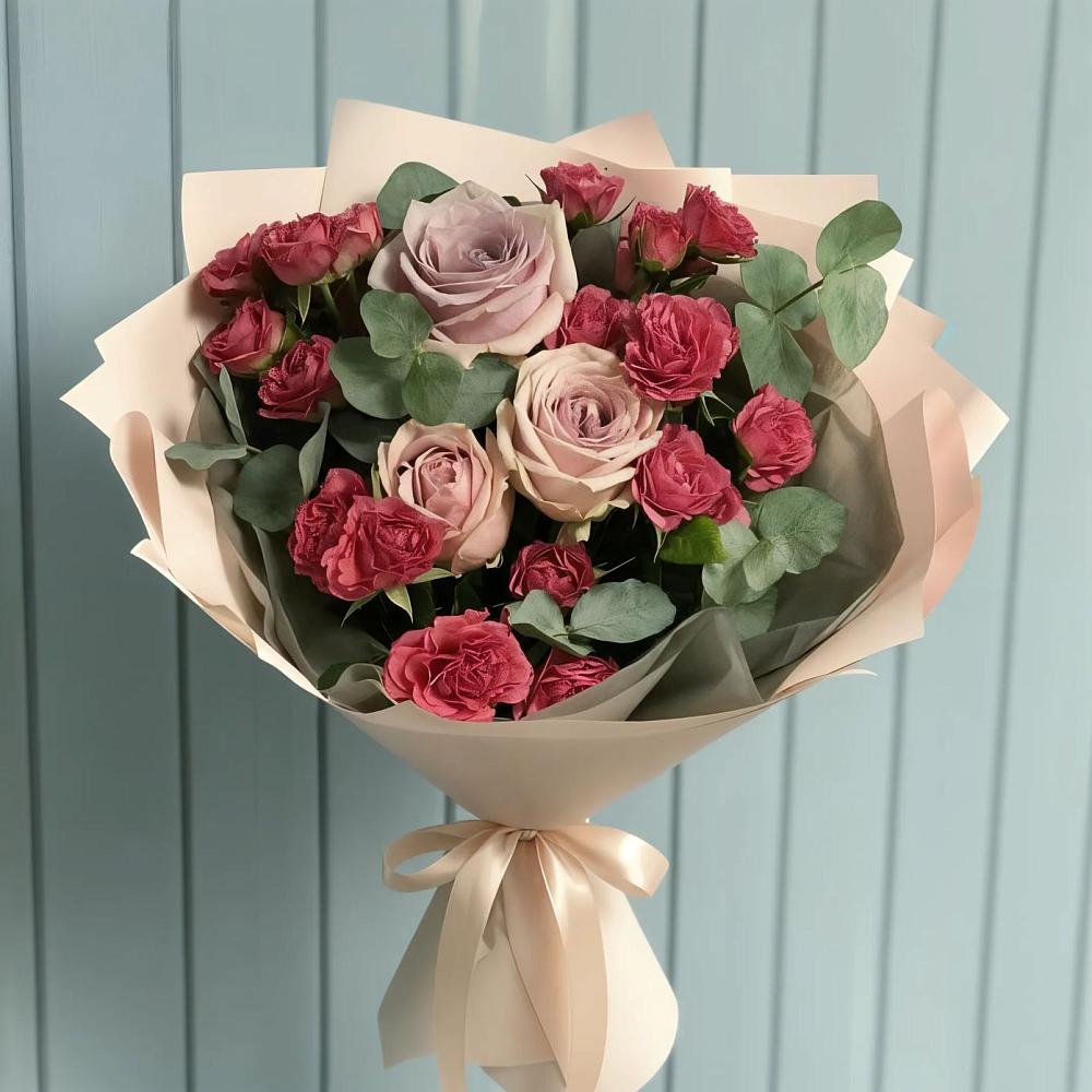 Букет цветов из: Гвоздики и Розы в Урус-Мартане