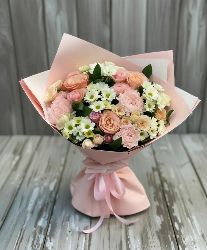 Букет цветов из: Гвоздики, Розы и Хризантемы в Урус-Мартане