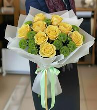 Букет цветов из:  Хризантемы и Розы #REPLACE_PRED# Урус-Мартане