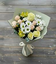 Букет цветов из:  Альстромерии, Розы и Хризантемы в Урус-Мартане