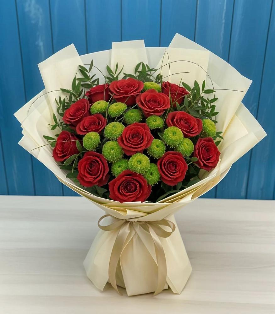 Букет цветов из: Розы и Хризантемы в Урус-Мартане