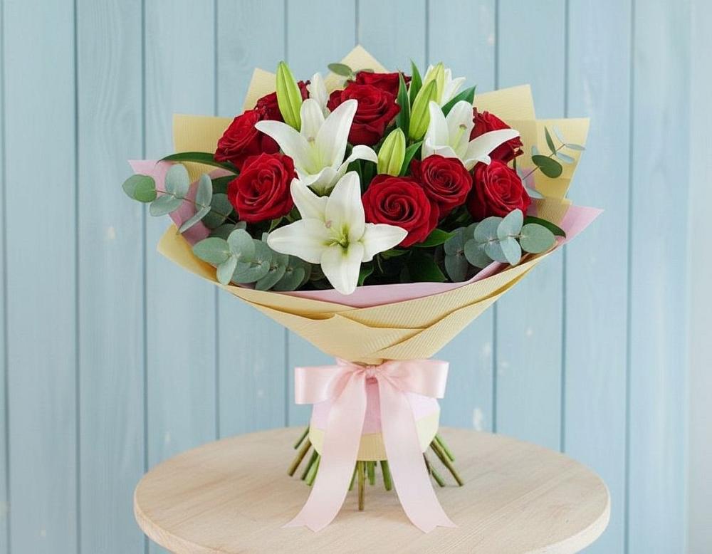 Букет цветов из: Лилии и Розы в Урус-Мартане